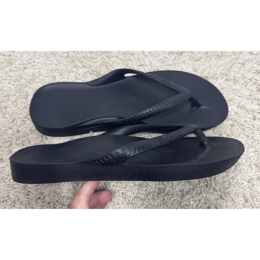 Archies Arch Support Flip Flops Black Women's 9 Men's 8 Orthotic Sandals Beach - Picture 5 of 11